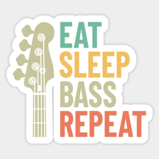 Eat Sleep Bass Repeat Bass Guitar Headstock Sticker